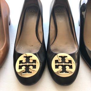Tory Burch classic black leather pumps - size 8